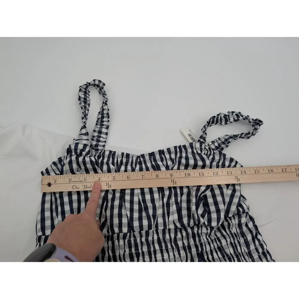 Sofia Grainge X Amazon Cotton Navy Gingham Plaid Medium Cottagecore Feminine - Picture 5 of 9